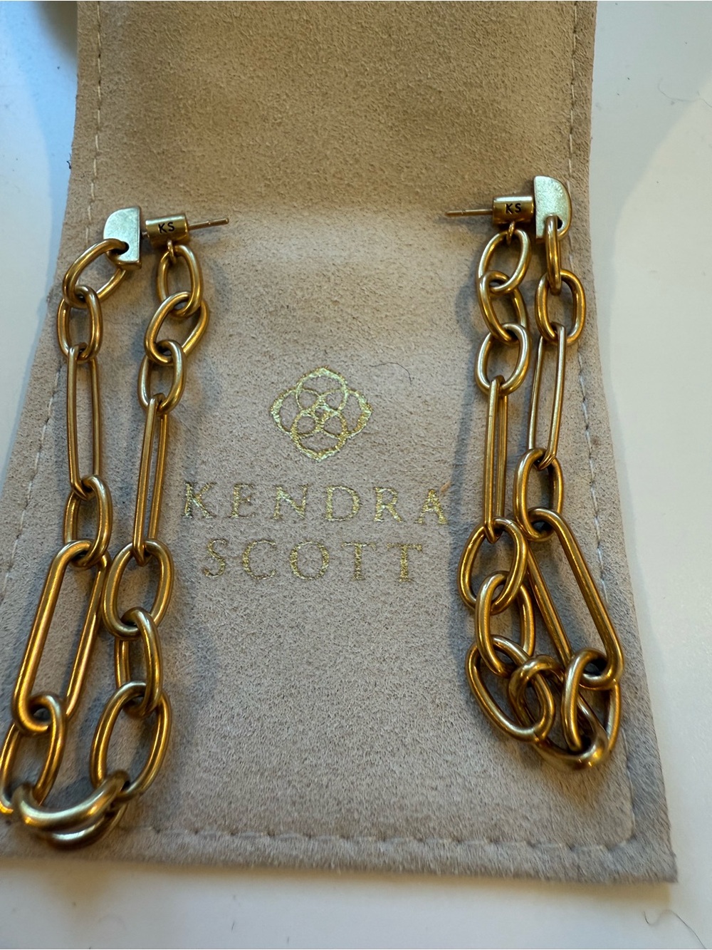 Kendra Scott Gold Double-Link Chain Earrings